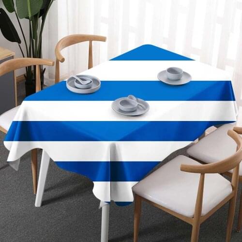 Hotel Stripes Tablecloth Modern Fresh Coffee Table Clothes Cover Cloth Cotton Linen Square Tablecloth Table-cloth Tablecloths