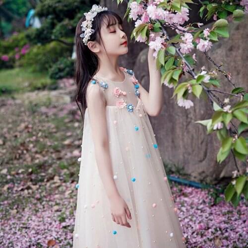 Summer Birthday Girl Dress Newborn Wedding Party White Long Flower Girls Dress Princess Robe Fille Ete Children Dress BW50DR