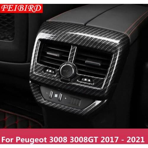 Armrest Box Rear Air Conditioning AC Vent Outlet Molding Cover Kit Trim 1 Piece Accessories For Peugeot 3008 3008GT 2017 2018