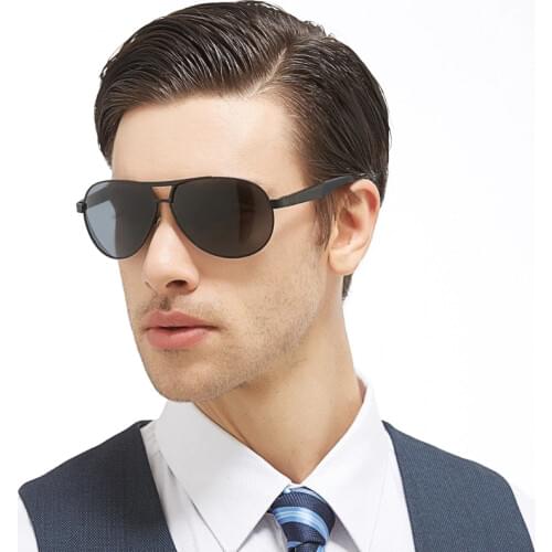 AORON Polarized Sunglasses Male Drivers Goggles Mens Glasses Mirror Polarized Sun Glasses Metal Frame