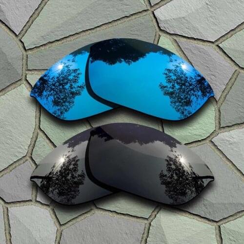 Grey Black&Sky Blue Sunglasses Polarized Replacement Lenses for Oakley Half Jacket 2.0