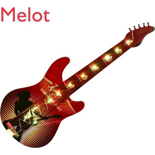 Retro Guitar Wall Decoration Creative Bar Internet Coffee Wall Pendant Light Bar Music Dining Room Wall Wall Decorations