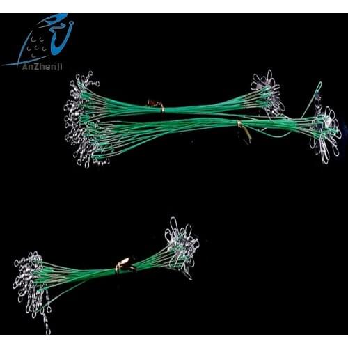 ANZHENJI New 15CM 20CM 25CM Fishing Line Lure Leader Swivel Steel Wire Fish Tackle Spinner Spinning Peche Sink Tip Floating Line