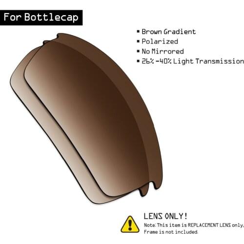 SmartVLT Polarized Sunglasses Replacement Lenses for Oakley Bottlecap - Brown Gradient Tint
