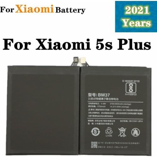 2021 3800mAh BM37 Replacment Battery For Xiaomi Mi 5S Plus MI5S Plus Mobile Phone Battery High Quality Genuine Capacity Battery