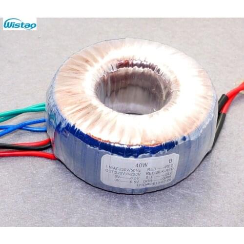 IWISTAO 40W Toroidal Transformer Dedicated for HIFI AudioTube Amplifier Headphone Amp 220V-0-220V 6.5V-0 6.5V-0 Pure Copper DIY
