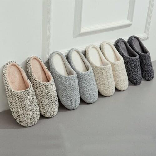 Cashmere Japanese Home Slippers Short Plush Women Slippers Non Slip Bedroom Slippers Cotton Slippers Couple Slippers Men