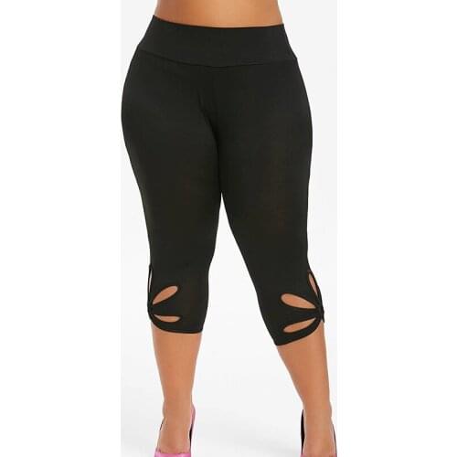 2020 Calf-Length Pants Sport leggings Women Fitness Gym High Waist Legging Girl Black Mesh 3/4 Openwork Pants Wholesale