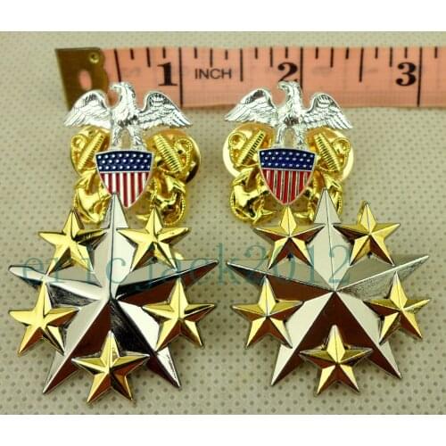 US Navy Six Star Rank Insignia Badge Pin Eagle Badge US Officer Shoulder Badge Military Store 5605101
