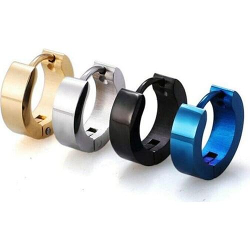 1 Pair Fashion Earrings Men Women Unisex Stainless Steel Huggie Hoop Earrings Casual Jewelry Hoop Earrings серьги женские 2021