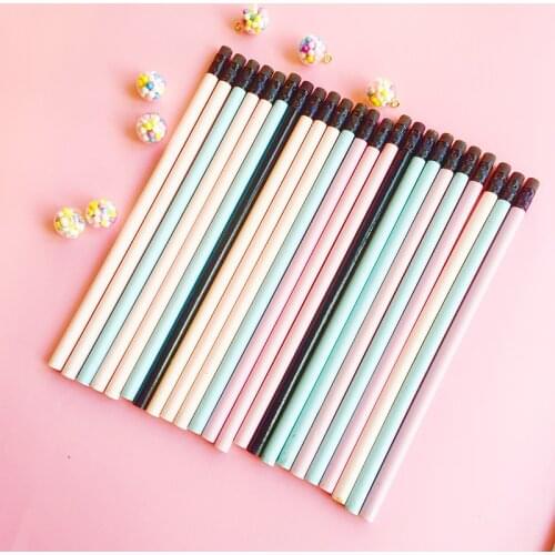 100pcs Cute Wood Pencil With Erasers Macaron Color Pencils For School Supplies Kawaii Stationery Kids Writing Drawing Pencils