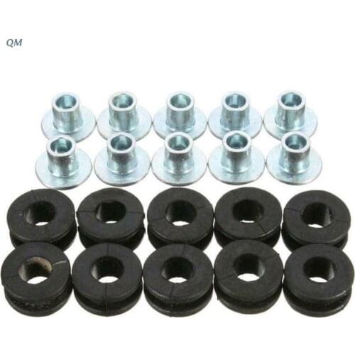 13MF 10Pcs Motorcycle M6 Rubber Grommets Bolt Pressure Relief Cushion Kit Replacement