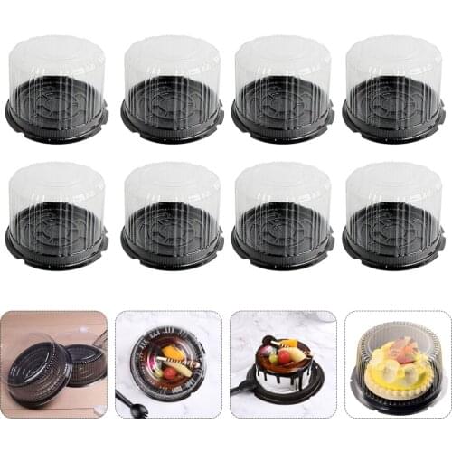 20pcs 6 Inches Mousse Box Round Cake Boxes Bakery Round Shape Cake Boxes Cheese Mousse Packing Boxes With Transparent Covers
