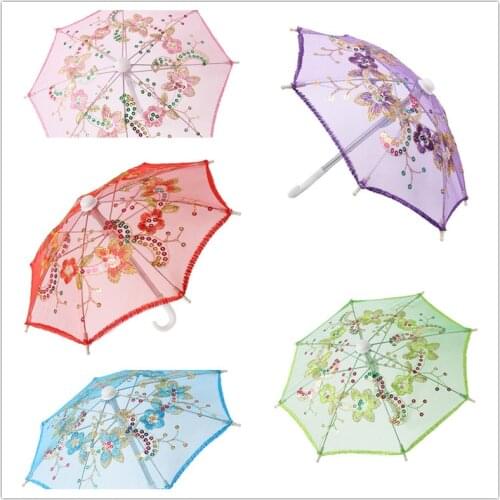 2021 New Pattern Embroidered Sequin Umbrella Fit 18Inch American 43cm Baby Doll Clothes Accessories,Girls Toys,GeneratioN