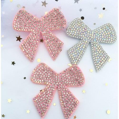 6pcs 6CM White Pink Super Shiny Large Handcrafted Hairpin Accessories DIY Hair Bow Making Supplies Crafts Glitter for Resin