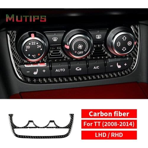 Mutips car air conditioner CD panel cover carbon fiber sticker accessories frame for Audi TT 8n 8J MK1 Mk2 Mk3 TTRS 2008-2014