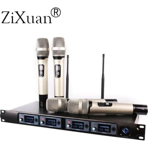 Wireless Microphone System U4000T Professional Microphone 4 Channel UHF Dynamic Professional 4 Handheld Microphone + Karaoke