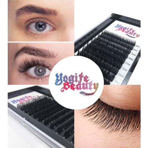 C D Curl Silk Eyelash Extension Individual Lashes Voluminous Looking 100% Hand Made False Eyelashes from Yogife Beauty