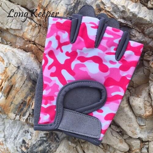 Longkeeper Kids Cycling Gloves Anti-slip Breathable Half Finger Gloves Outdoor Cycling Climbing Hand Protection Gloves Mitten