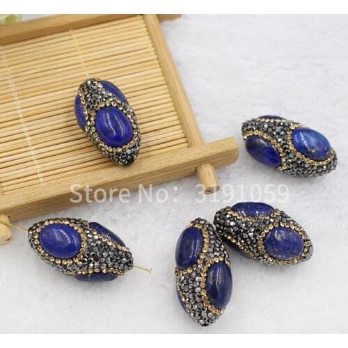 Oval-shaped blue marble beads retro elegant beads of autumn/winter and a pack of ten about 110 grams