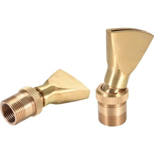 Uxcell Fountain Nozzle Brass G1/2 x G3/4 Adjustable Jet Water Pool Spray Flat Head