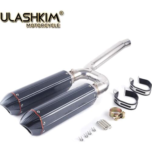 FZ6S FZ6N Motorcycle Carbon Fiber Exhaust Muffler pipe Connecting pipe Full System Slip On For yamaha FZ-6N FZ-6S FZ6