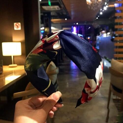 Korean Top Knot Hairband for Women Girls Hair Head hoops bands Accessories Floral Print Headband HeadWrap headwear Headdress