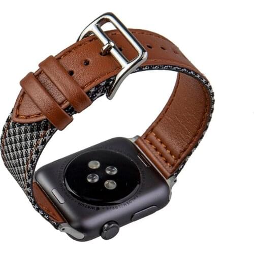 Cowboy Leather Woven Nylon Strap for apple watch band 44mm 42mm 38mm 40mm iwatch series SE 6 5 4 3 2 1 Replacement bracelet belt