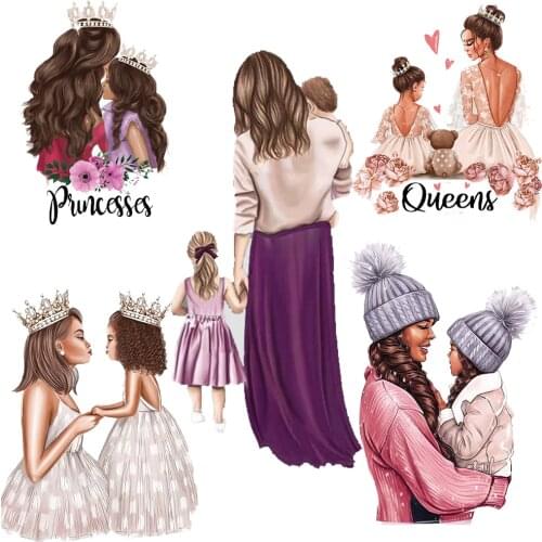 Beauty Super Mom Baby Girl Thermal Patches Washable Heat Transfer Appliques Iron On T-Shirt Dresses DIY Jacket jeans Stickers