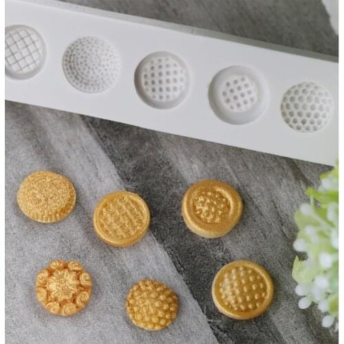 Luyou 3D Cute Button Shape Silicone Mold DIY Button Chocolate Fondant Mold Silicone Mould Cake Decor Tool Lace Mat FM1236