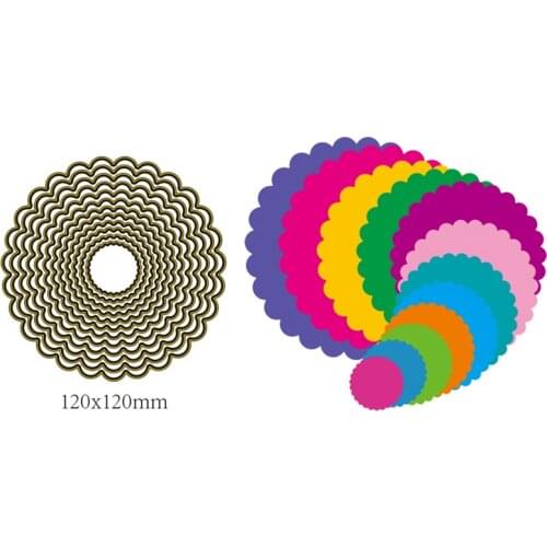 HamyHo 12PCS scallop Circle Frame Metal Steel Cutting Dies for Scrapbooking Card Making 2019 New Embossing Die Cut Stencils
