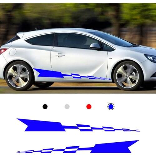 For Vauxhall Adam Astra Viva Corsa Car Side Skirt Decal Sticker Body Garland sticker 2pcs L+R