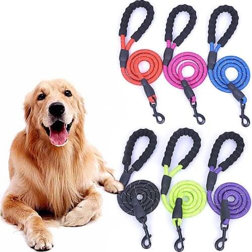 Nylon Dog Leash Reflective Pet Dog Lead Heavy Duty Traction Rope P Chain Dog Training Leashes For Medium Small Dogs Pet Products