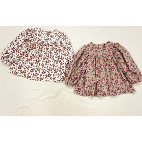 2020 New Girls Shirt Floral Corduroy Autumn Full sleeve Fashion Girls Blouse 1-7 year QV231