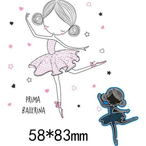 New Arrival ballet girl Cutting Dies Stencil DIY Scrapbook Photo Album Embossing Decor Paper Card Craft Template 58*83mm