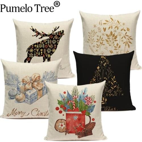 New Christmas Pillow Covers Cute Cartoon Cushion Cover Penguin Throw Pillows Cases for Living Room Home Decor Capa De Almofada
