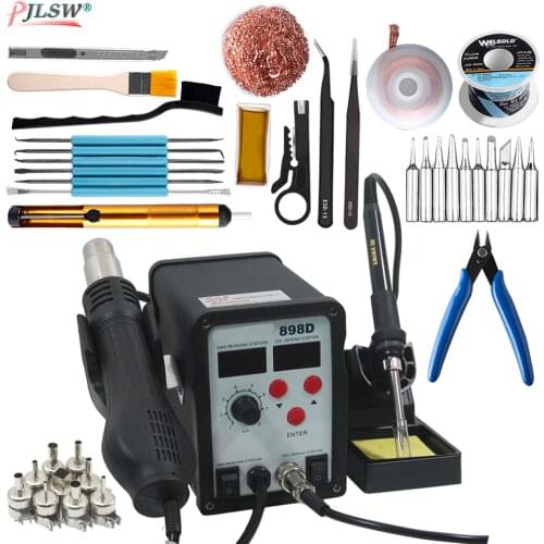 220V Soldering station 898D soldering iron hot air gun 2 in 1 Rework Soldering Station desoldering motherboard repair tools