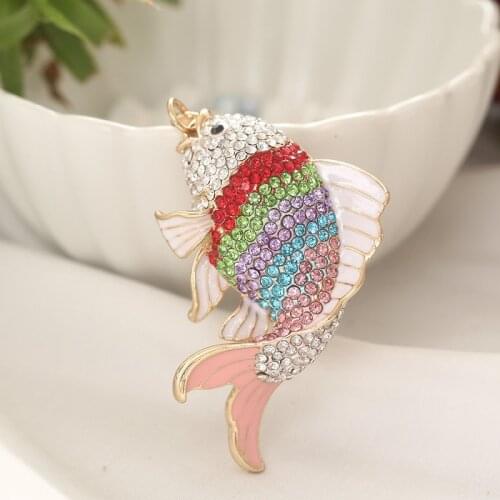 Internet Celebrity Popular Koi Bag Buckle Cute Creative Metal Keychains Carp Automobile Hanging Ornament Small Gift