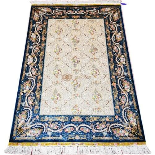 Seeykeep™ 4x6ft Stunning Scrolling Vines And bright and beautiful Medallion Pattern Silk Handknotted Rug-FC3016054