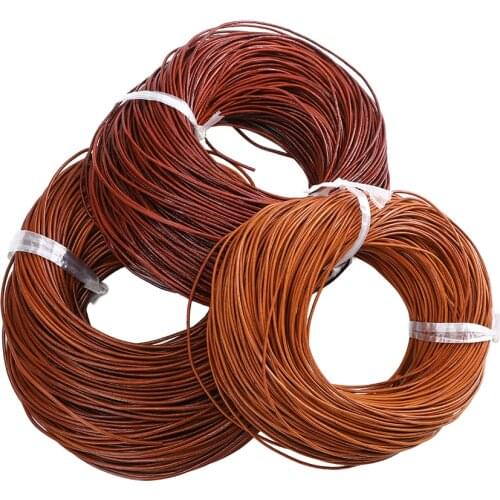 10 Meter Dia 1.5/2/3/4 MM Natural Color Real Genuine Leather Cord Round Rope String for DIY Necklace Bracelet Jewelry Cord
