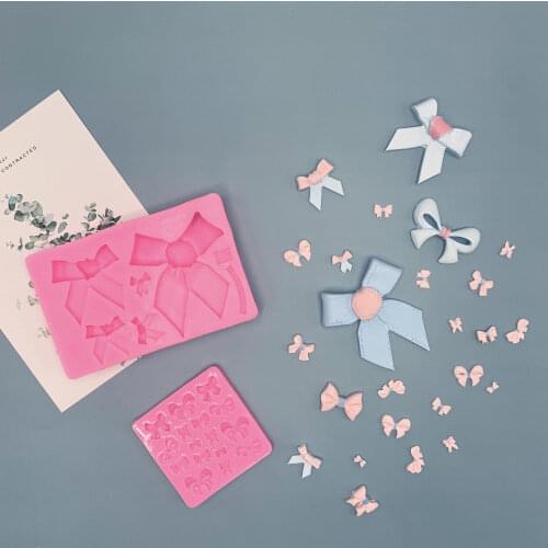 Bow fondant silicone mold cake decoration diy baking chocolate mold clay drop mold