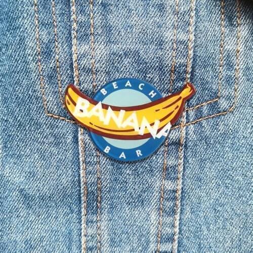 Vintage Fruit Pins For Backpacks Cute Banana Bar Brooches Beautiful Acrylic Badges Clothes Accessories Jewelry Gifts