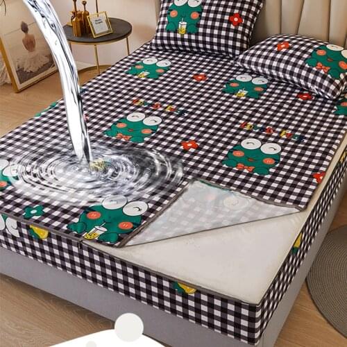 Waterproof Bed Sheet Mattress Cover Machine Washable Mattress Protector Bed Cover Zipper Opening and Closing Queen Bed Sheet