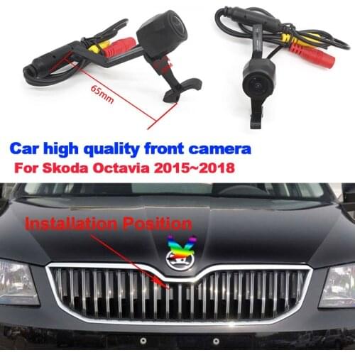 High Quality Car Front View Parking Special Camera For Skoda Octavia 2015~ 2018 Night Vision CCD full HD Car Front camera