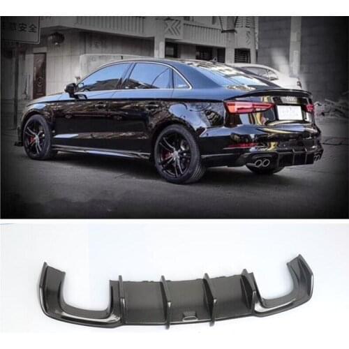 For Audi A3 S Line S3 RS3 2017 2018 2019 2020 Real Carbon Fiber Rear Diffuser Lip Spoiler High Quality Car Bumper Accessories