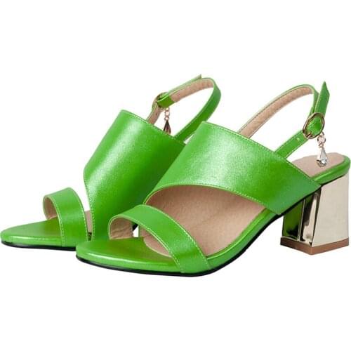 Big Size 11 12 13 14 15 high heels sandals women shoes woman summer ladies open-toed Round head Cingulate Thick with sandals