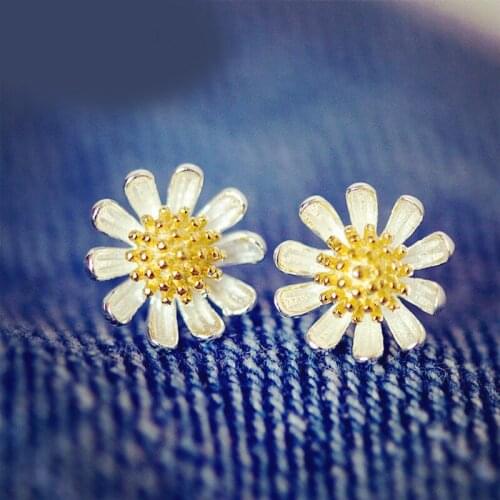 Punk Style Ladies Boho Daisy Flower Earrings For Women Wedding Jewelry Statement Earrings Party Gift Pendientes