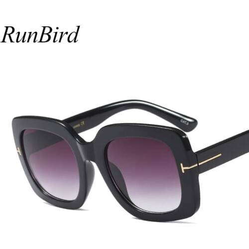Luxury Oversized Square Sunglasses Women 2018 Brand Designer Ladies Shades Retro Large Frame T Sun Glasses for Women 5305 R