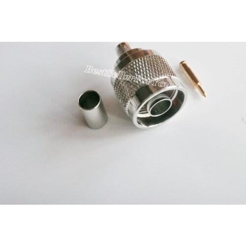 1Pcs N Male Plug Crimp For RG8X RG-8X LMR240 RG59 Cable Straight RF Connector New