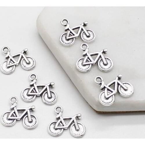 12pcs Vintage Charm Sports Bicycle Pendant DIY Hand Bracelet Necklace Jewelry Accessories